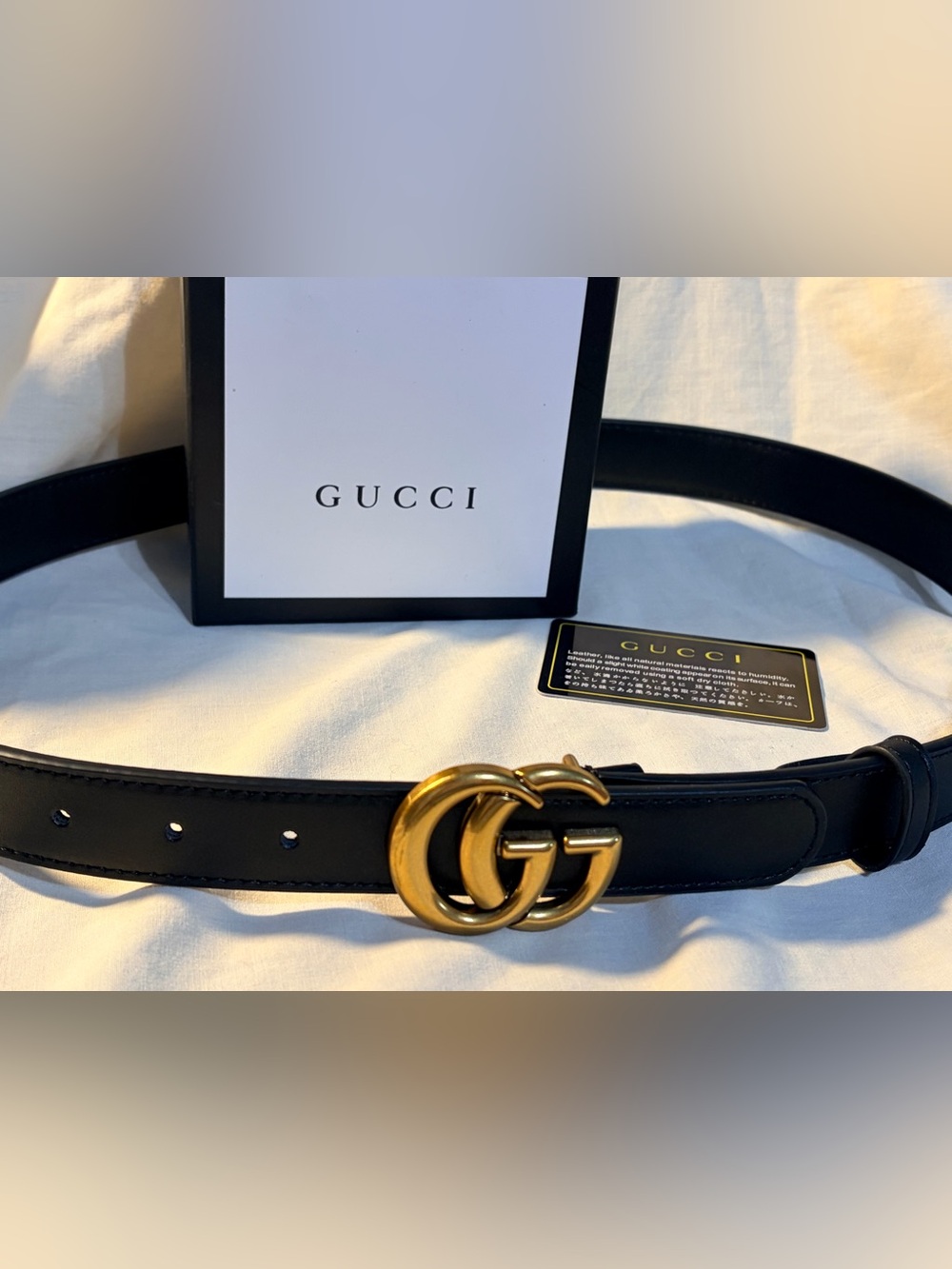 B-Low the Belt Black Leather Belt with Gold Double Loop Buckle